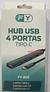 ￼Hub Adaptador Usb 3.0 Tipo C 4 Portas De Entrada 1 ponta type-c 3 usb